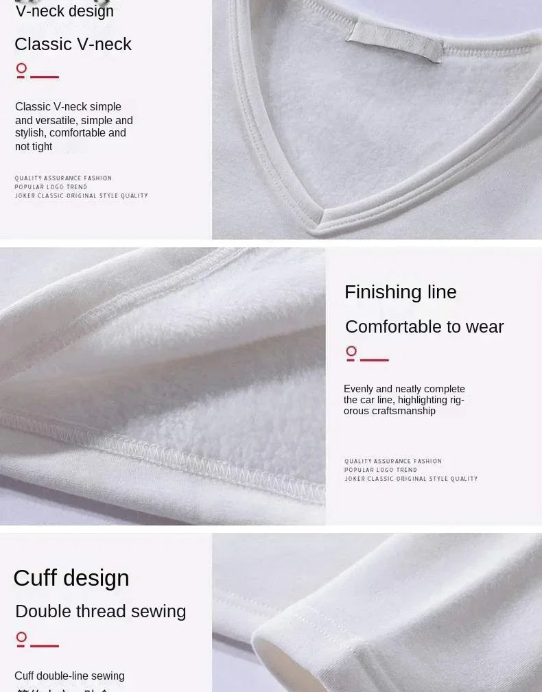 Winter Men's Long-sleeved Thermal Underwer T-Shirt Fleece Bottoming Shirt Round Neck Shirt Fashion Plus Velvet Padded T-shirt