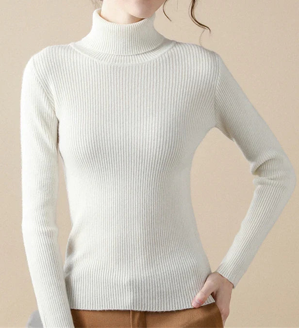 Women Fall Turtleneck Sweater Knitted Soft Pullovers Cashmere Jumpers Basic Soft Sweaters Female Basic Blouse New