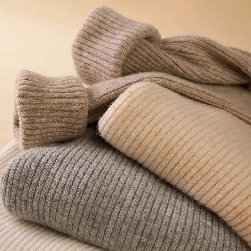 Women Fall Turtleneck Sweater Knitted Soft Pullovers Cashmere Jumpers Basic Soft Sweaters Female Basic Blouse New