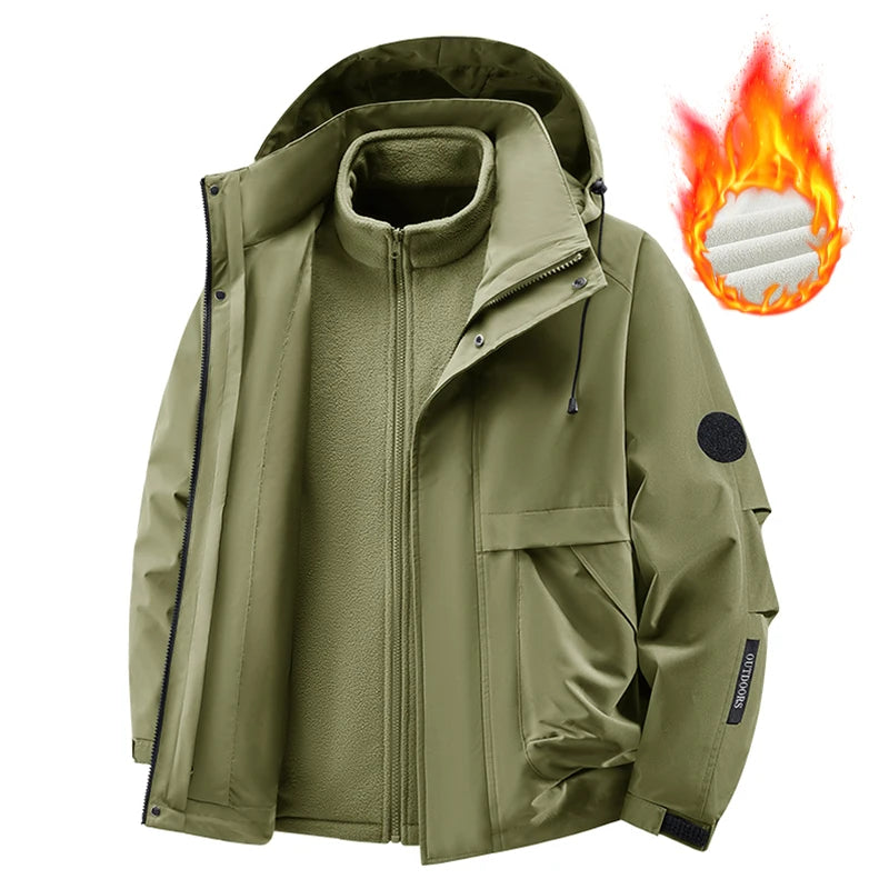 Men Winter Cotton Warm Comfortable Padded Down Jacket Removable