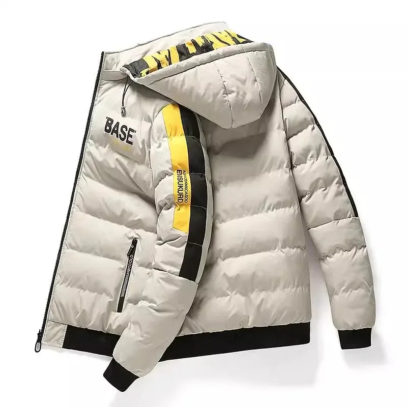 Men Winter Cotton Warm Comfortable Padded Down Jacket Removable