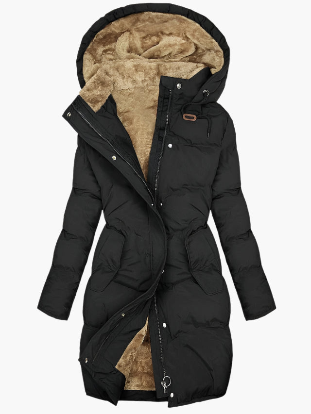 Women’s Elegant Winter Quilted Hooded Coat