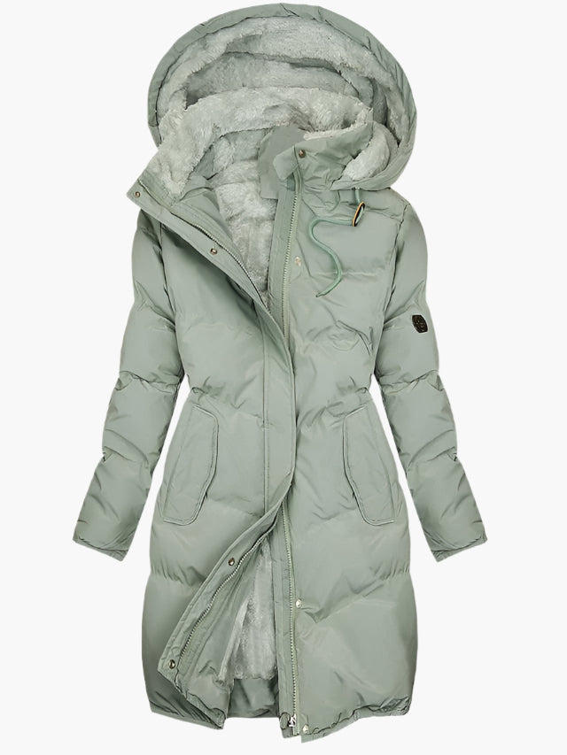 Women’s Elegant Winter Quilted Hooded Coat